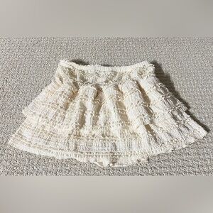 SHEIN Ivory Ruffled Mini Skirt